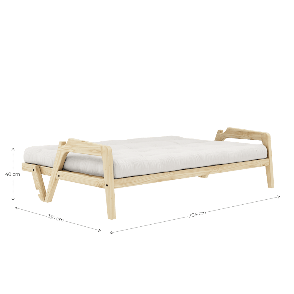 Conception GRAB CLAIR LAQUÉ W. MATELAS MIXTE 5 COUCHES BLEU PÂLE