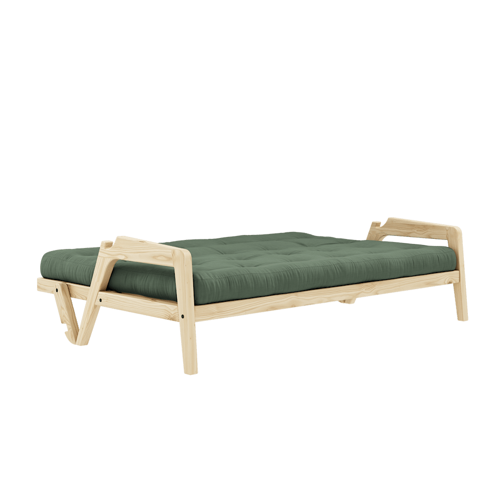 Karup Design SAISIR CLAIR LAQUE W. MATELAS MIXTE 5 COUCHES VERT OLIVE