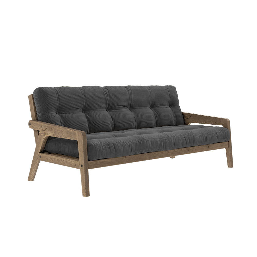 Karup Design GRAB CAROB BROWN LACQUERED W. 5-LAYER MIXED MATTRESS CHARCOAL