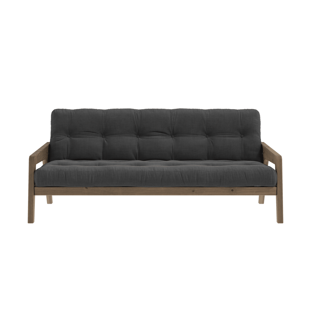 Karup Design GRAB CAROB BROWN LACQUERED W. 5-LAYER MIXED MATTRESS CHARCOAL