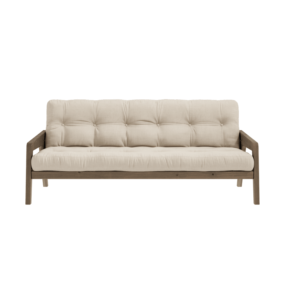 Karup Design SAISIR CAROBE MARRON LAQUÉ W. MATELAS MIXTE 5 COUCHES BEIGE