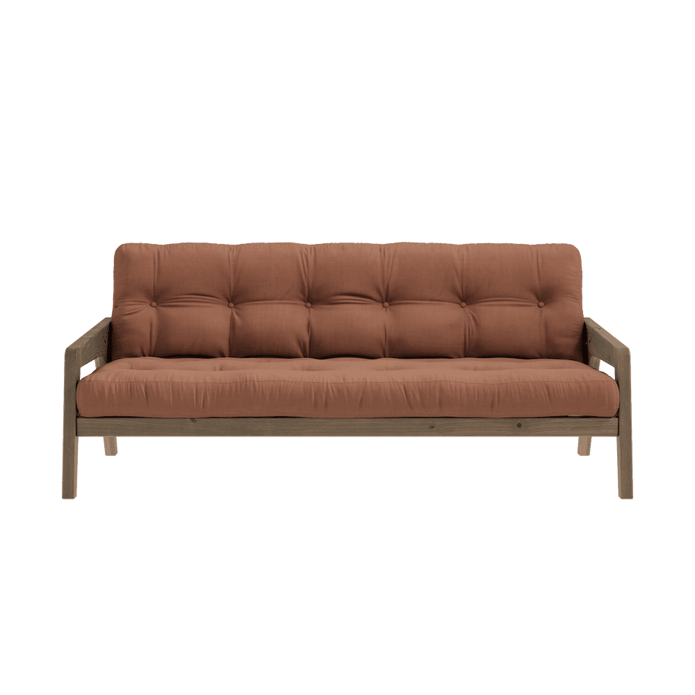 Karup Design GRAB CAROB BROWN LACQUERED W. 5-LAYER MIXED MATTRESS CLAY BROWN