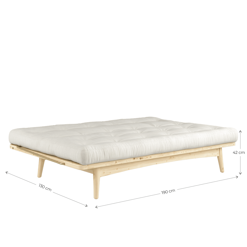 Karup Design FOLK CLEAR LACQUERED W. 5-LAYER MIXED MATTRESS PALE BLUE