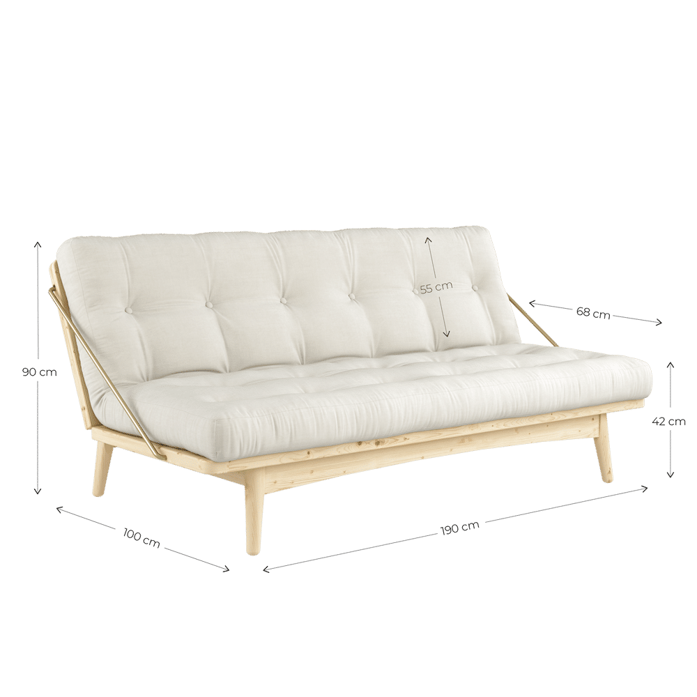 Karup Design FOLK KLARE LACKIERT W. 5-Schicht GEMISCHTE MATRATZE WEIZEN BEIGE