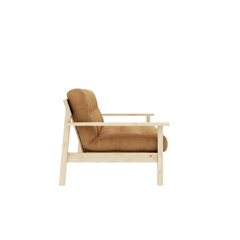 Le concepteur DÉBOUT CLAIR LAQUÉ W. MATELAS MIXTE 5 COUCHES FUDGE BRUN