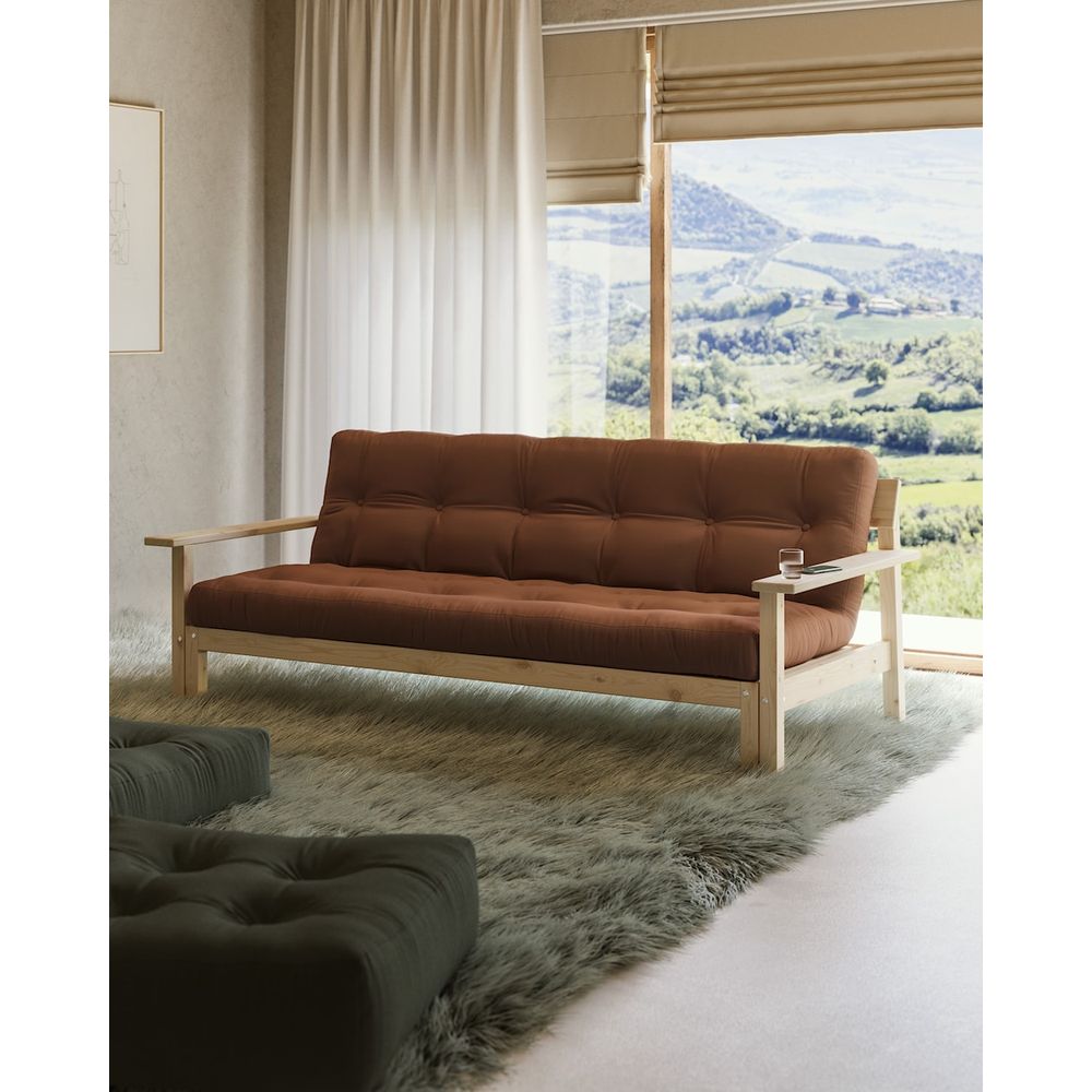 Le concepteur DÉBOUT CLAIR LAQUÉ W. MATELAS MIXTE 5 COUCHES FUDGE BRUN