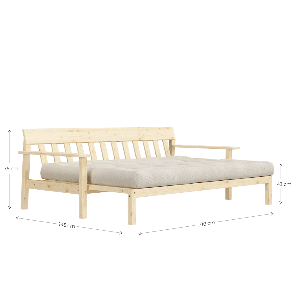 Karup Design DÉBOUT CLAIR LAQUÉ W. MATELAS MIXTE 5 COUCHES BORDEAUX