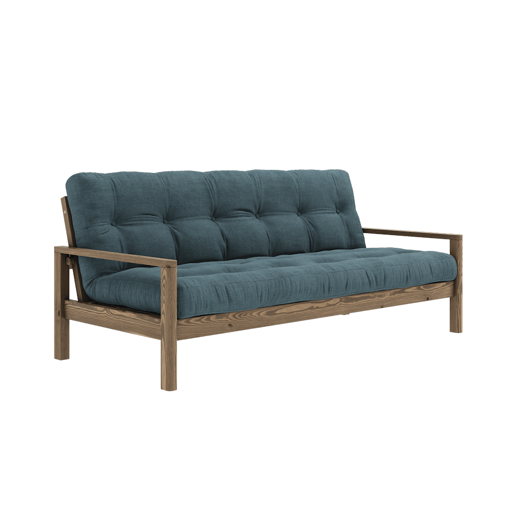 BOUTON CAROBE BRUN W. MATELAS MIXTE 5 COUCHES BLEU PÂLE