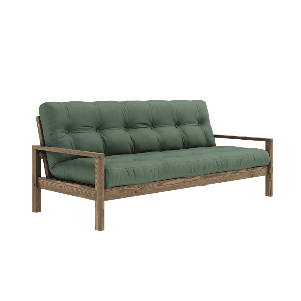 Karup Design BOUTON CAROBE BRUN W. MATELAS MIXTE 5 COUCHES VERT OLIVE