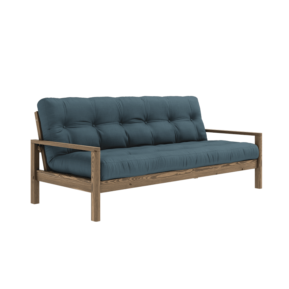 BOUTON CAROBE BRUN W. MATELAS MIXTE 5 COUCHES BLEU Pétrole