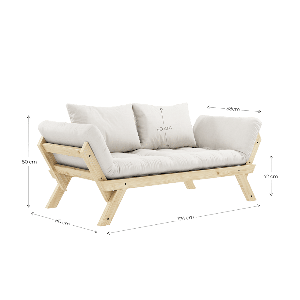 BEBOP CLAIR LAQUE W. MATELAS MIXTE 4 COUCHES BRUN