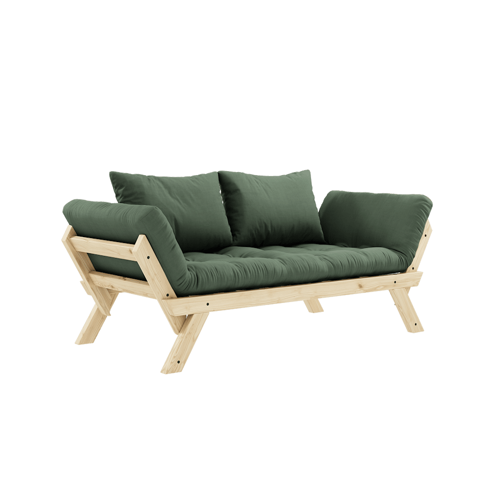 BEBOP CLAIR LAQUE W. MATELAS MIXTE 4 COUCHES VERT OLIVE