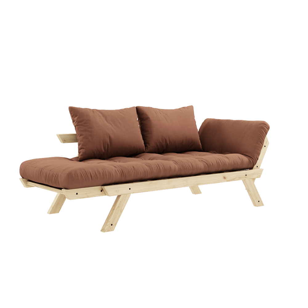 BEBOP CLAIR LAQUE W. MATELAS MIXTE 4 COUCHES BRUN ARGILE