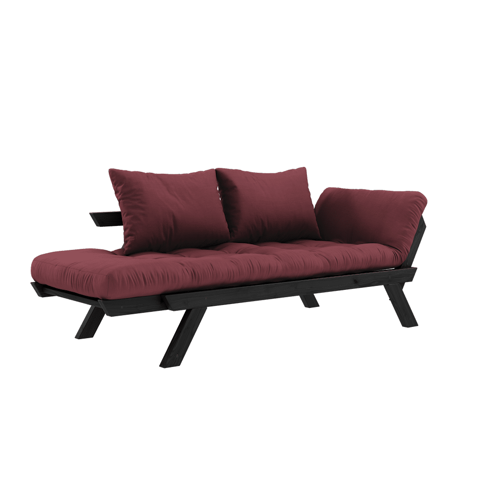 Karup Design BEBOP NOIR LAQUÉ W. MATELAS MIXTE 4 COUCHES BORDEAUX