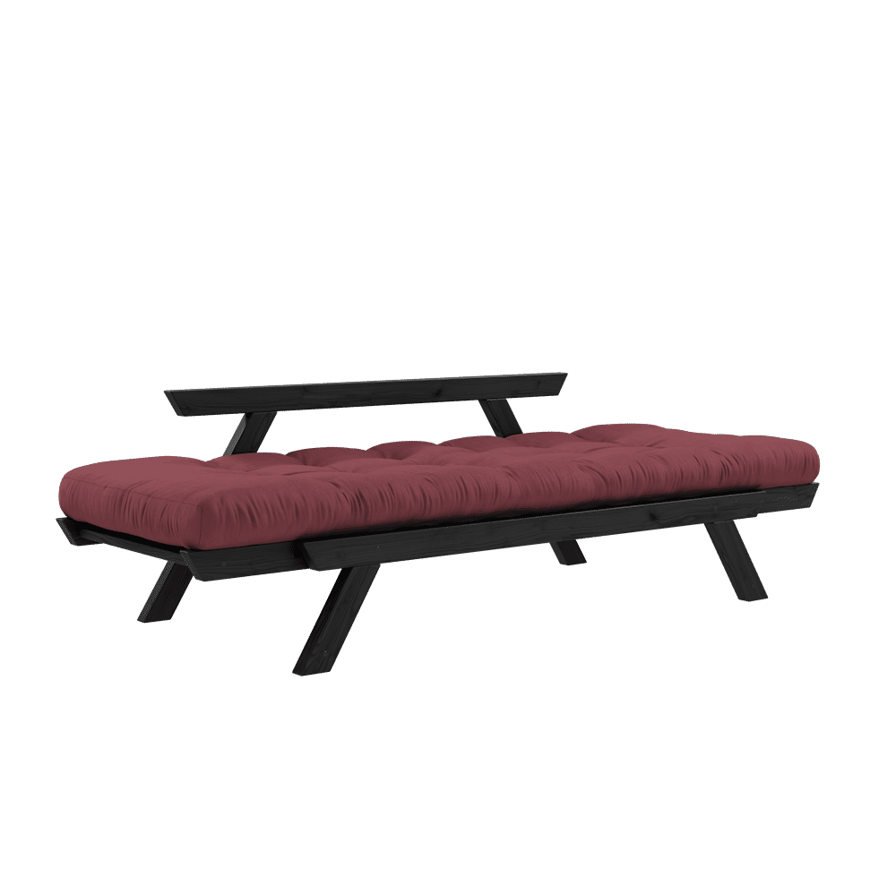 Karup Design BEBOP NOIR LAQUÉ W. MATELAS MIXTE 4 COUCHES BORDEAUX