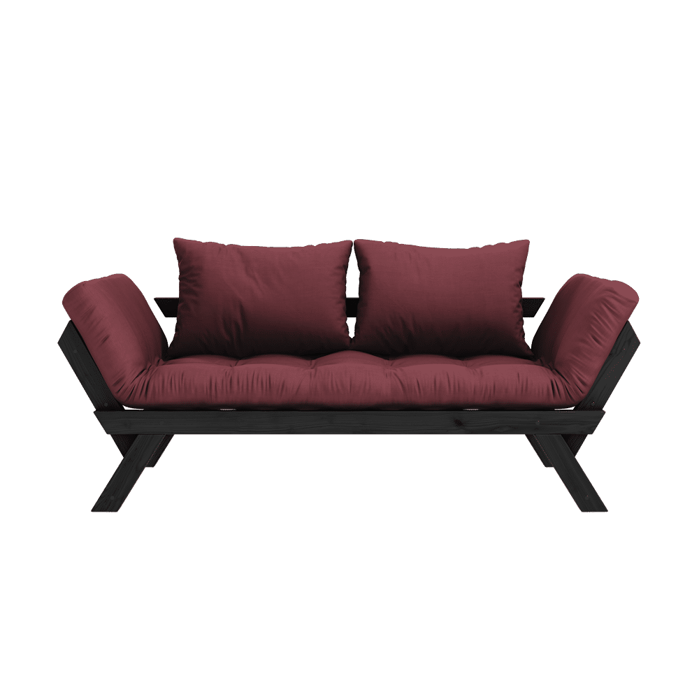 Karup Design BEBOP NOIR LAQUÉ W. MATELAS MIXTE 4 COUCHES BORDEAUX