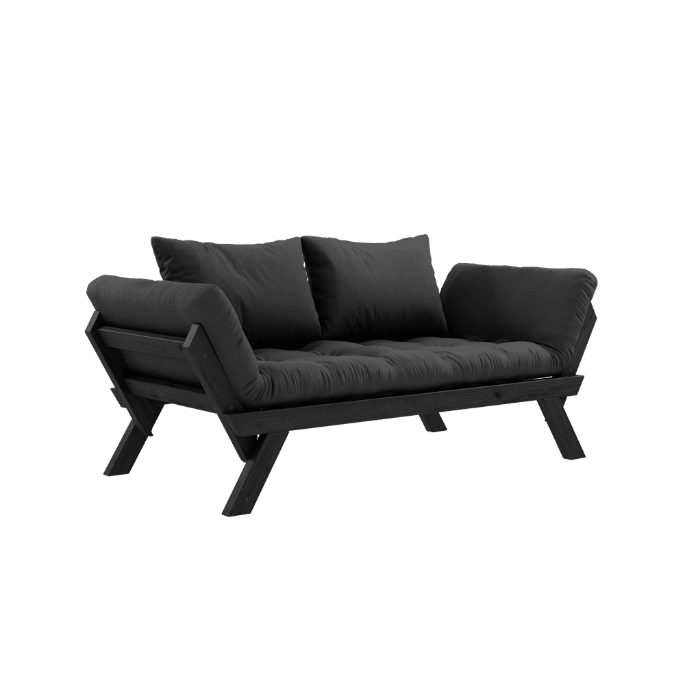 Karup Design BEBOP NOIR LAQUÉ W. MATELAS MIXTE 4 COUCHES GRIS FONCÉ