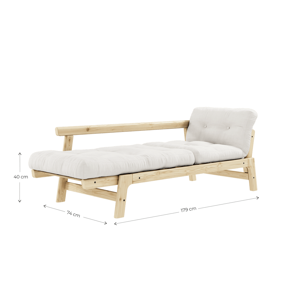 Karup Design ÉTAPE CLAIR LAQUÉ W. MATELAS STEP GRIS FONCÉ