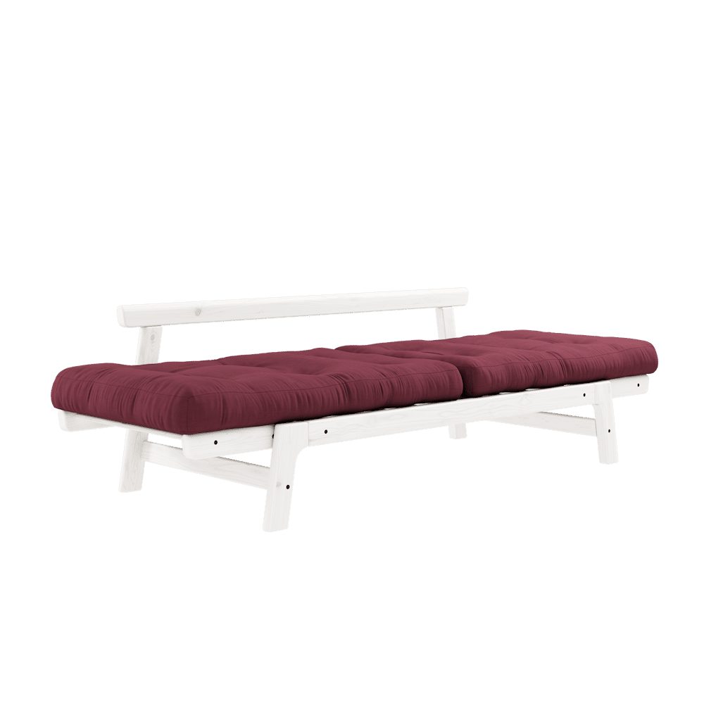 Karup Design STEP LAQUE BLANC W. MATELAS STEP BORDEAUX