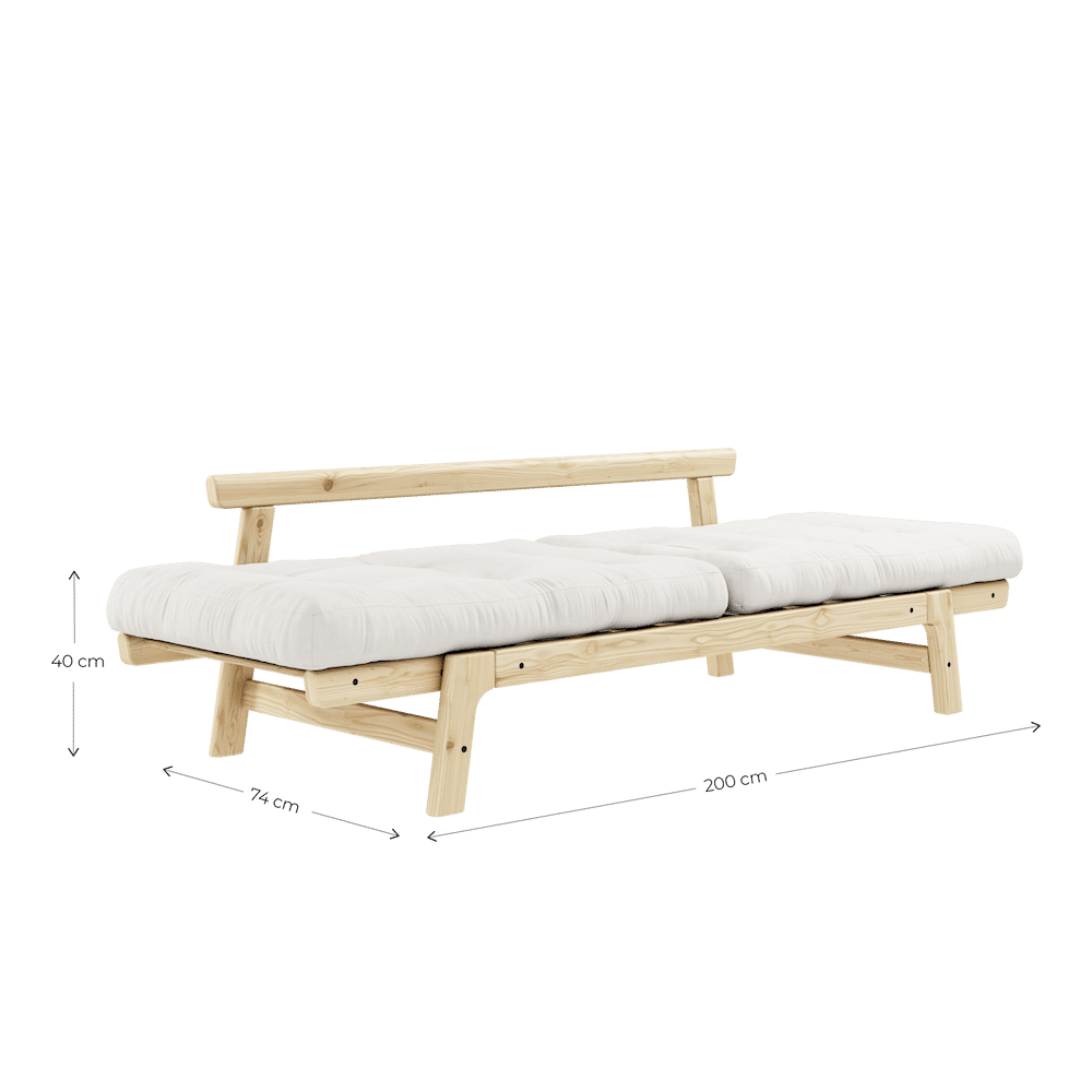 Karup Design STEP LAQUE BLANC W. MATELAS STEP BORDEAUX