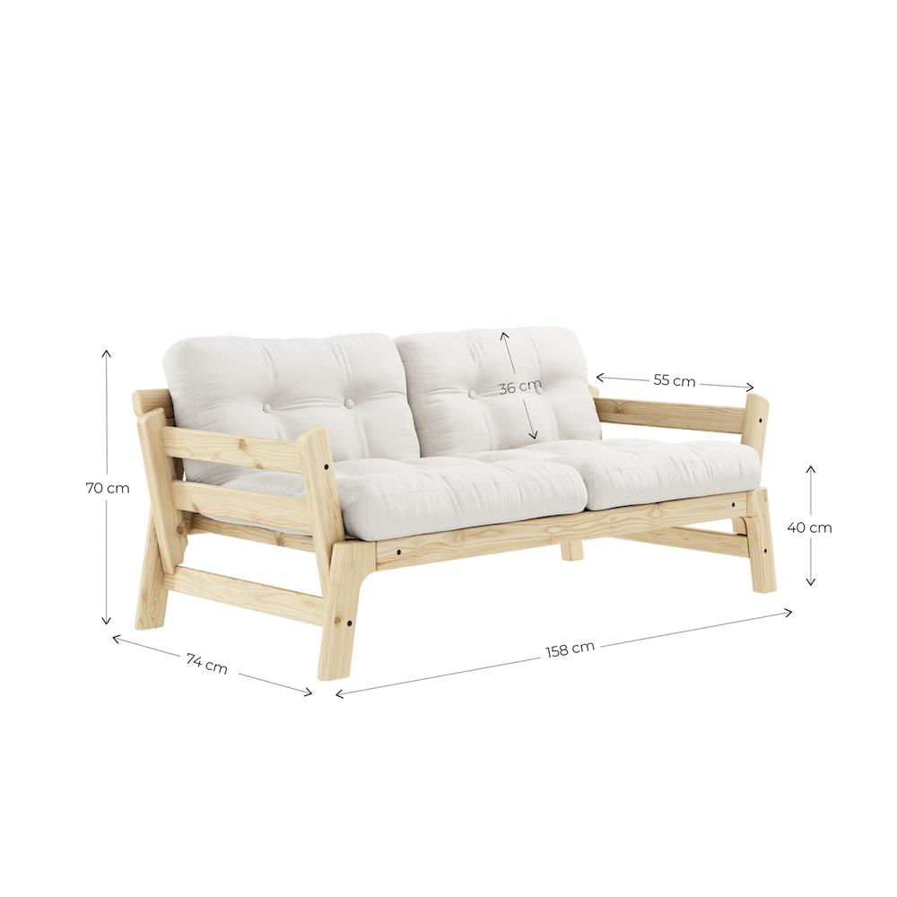 ÉTAPE LAQUE BLANC W. MATELAS MOCCA STEP