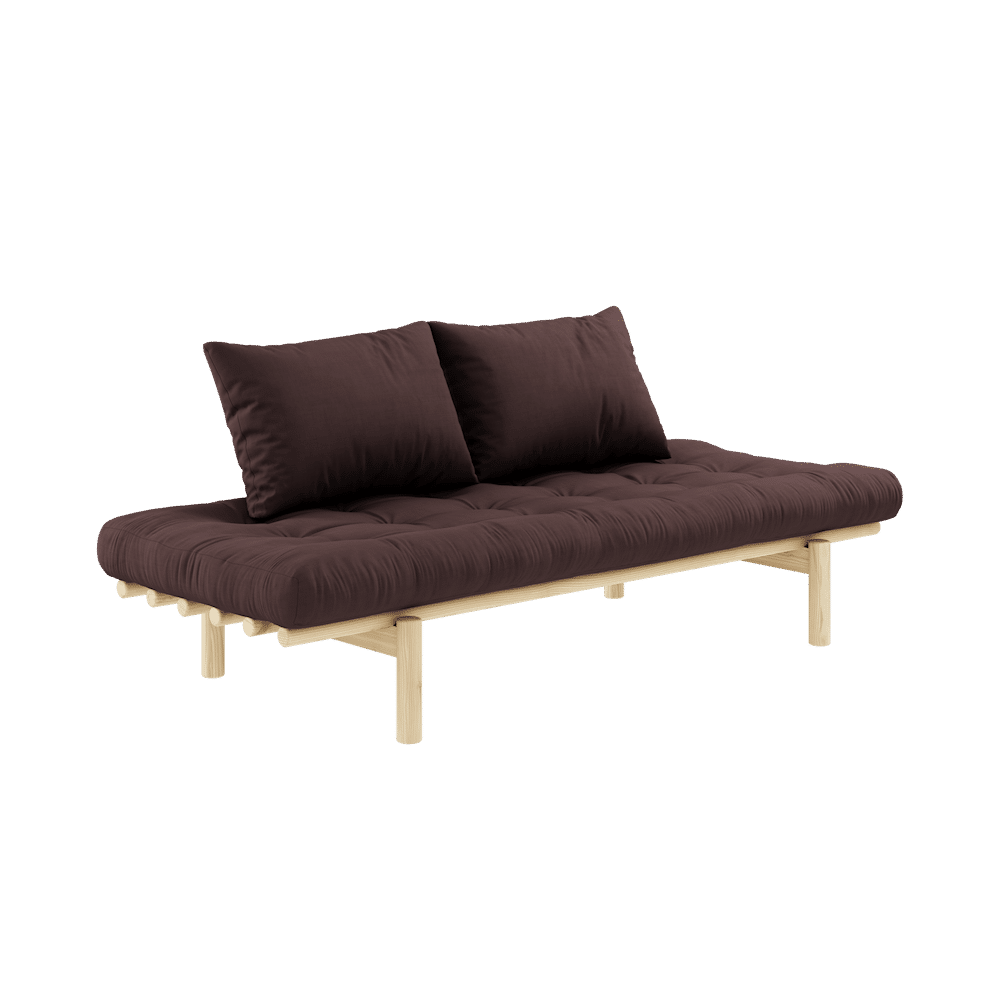 Karup Design PACE DAYBED KLARLACKIERT MIT 4-SCHICHT-MISCHMATRATZE BRAUN