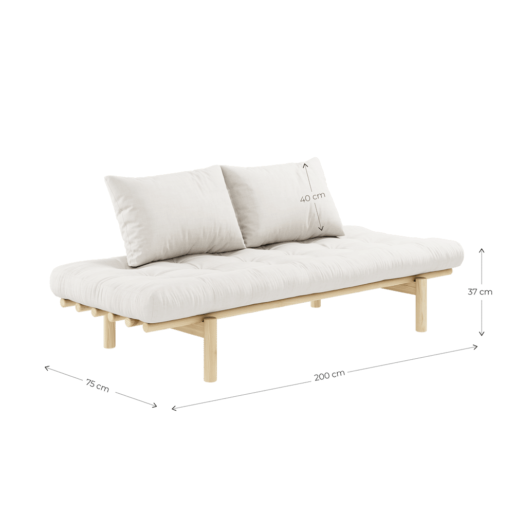 Karup Design PACE DAYBED CLAIR LAQUÉ W. MATELAS MIXTE 4 COUCHES MARINE