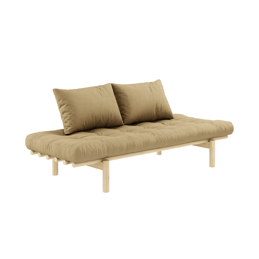 Karup Design PACE TAYBED KLARE LACKIERT W. 4-SCHICHT GEMISCHTE MATRATZE WEIZEN BEIGE