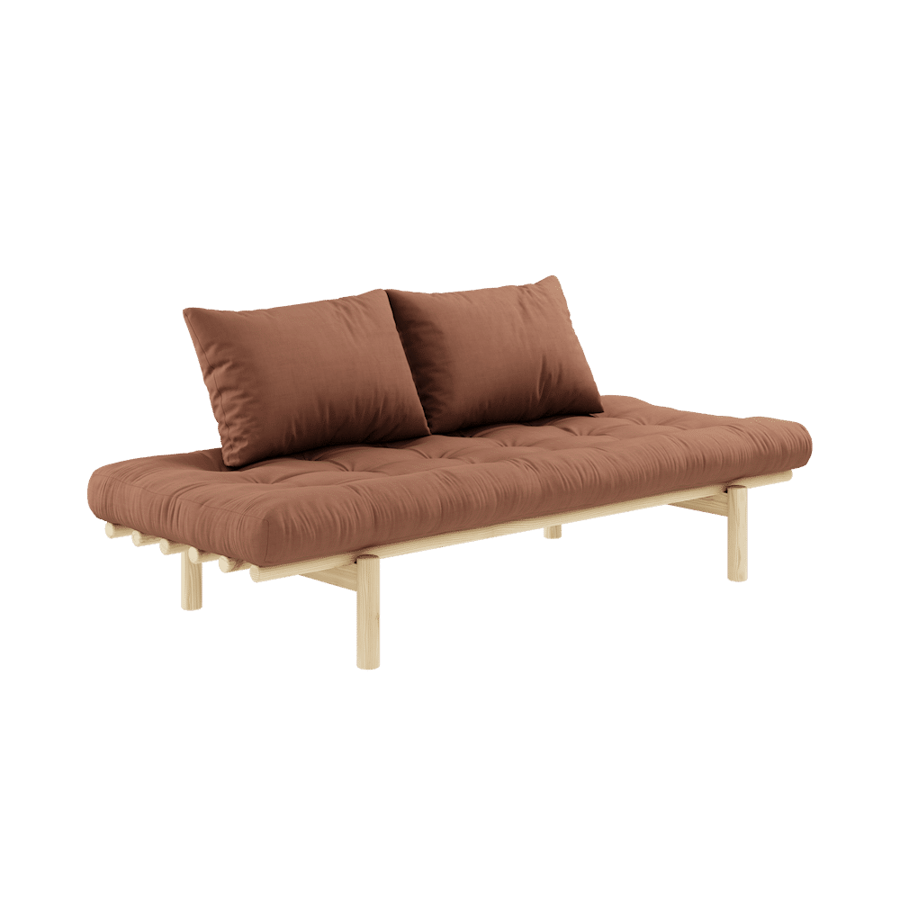 Karup Design PACE TAYBED KLARE LACKIERT W. 4-SCHICHT GEMISCHTE MATRATZE TON BROWN