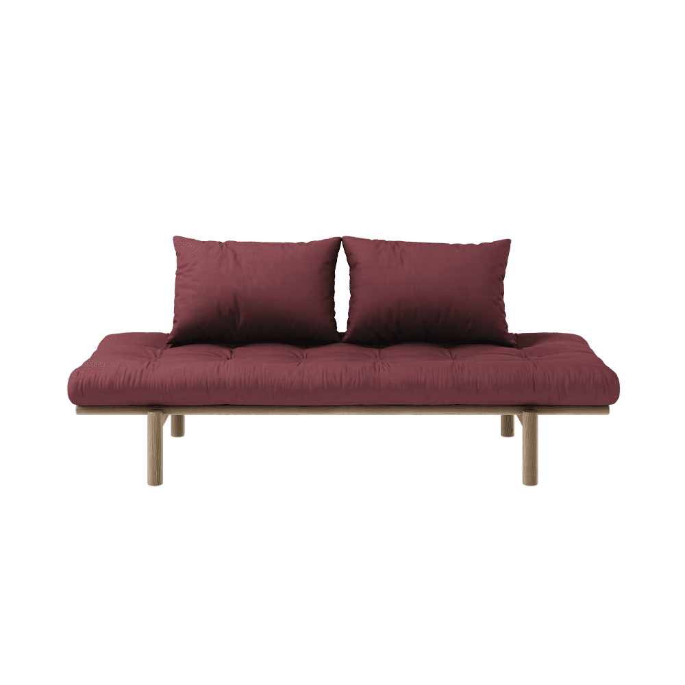 Karup Design PACE DAYBED CAROB BROWN LACKIERT W. 4-SCHICHT GEMISCHTE MATRATZE BORDEAUX