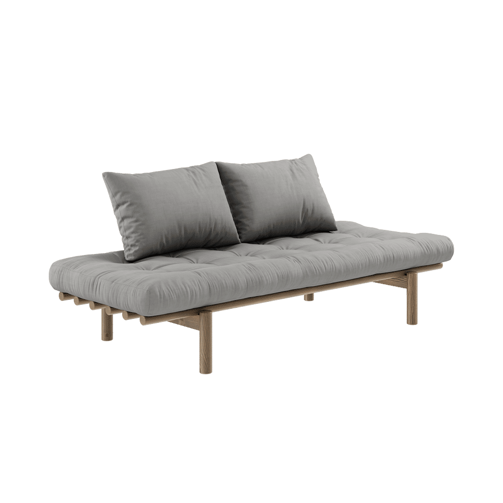 Karup Design PACE DAYBED CAROB BRAUN LACKIERT MIT 4-SCHICHT MISCHMATRATZE GRAU