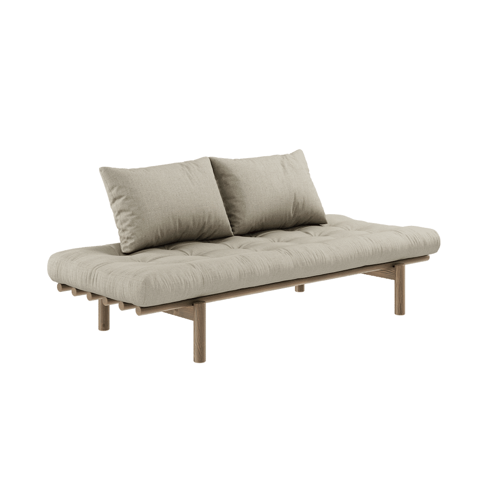 Karup Design PACE DAYBED JOHANNISBEERBRAUN LACKIERT MIT 4-LAGIGER MISCHMATRATZE LEINEN