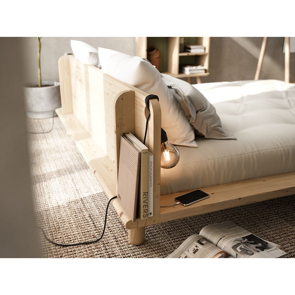 Karup Design PEEK BED CLEAR LACQUERED 140 X 200 W. 2 BED LAMPS