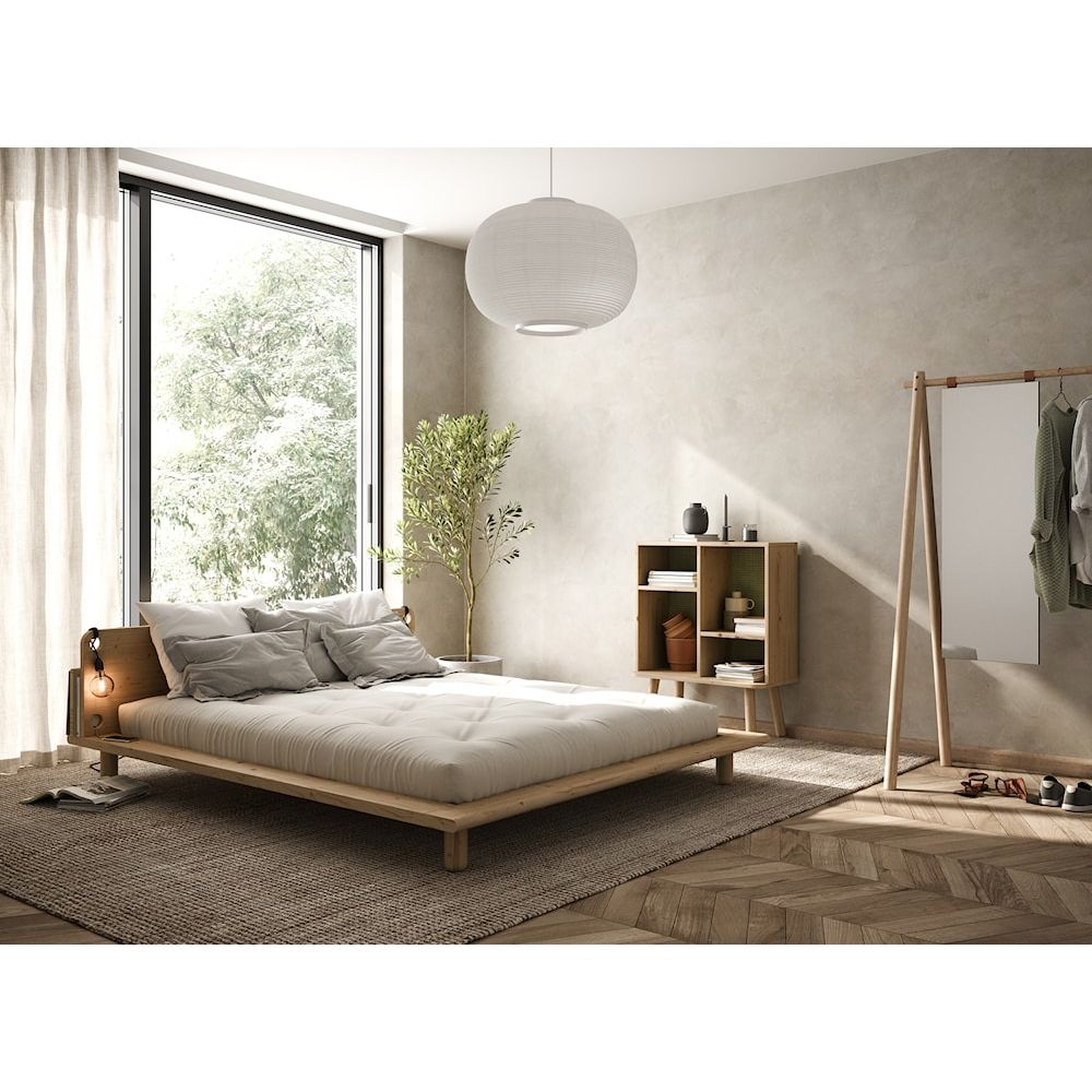 Karup Design PEEK BED CLEAR LACQUERED 160 X 200 W. 2 BED LAMPS