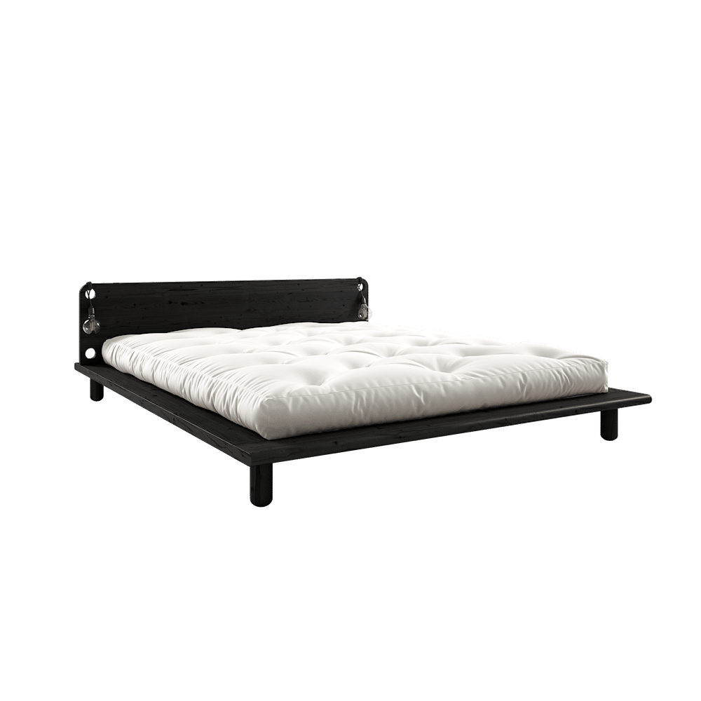 Karup Design PEEK BED BLACK LACQUERED 140 X 200 W. 2 BED LAMPS