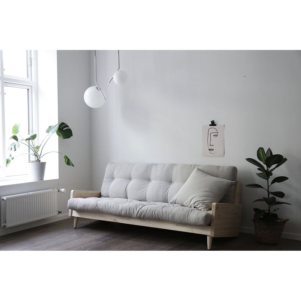 Karup Design INDIE CLAIR LAQUÉ W. MATELAS MIXTE 5 COUCHES CHARBON