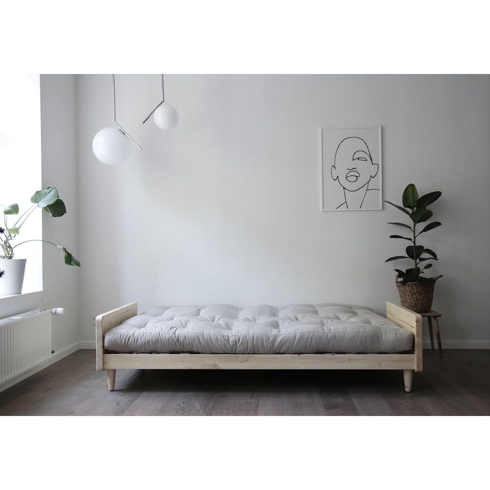 Karup Design INDIE CLAIR LAQUÉ W. MATELAS MIXTE 5 COUCHES CHARBON