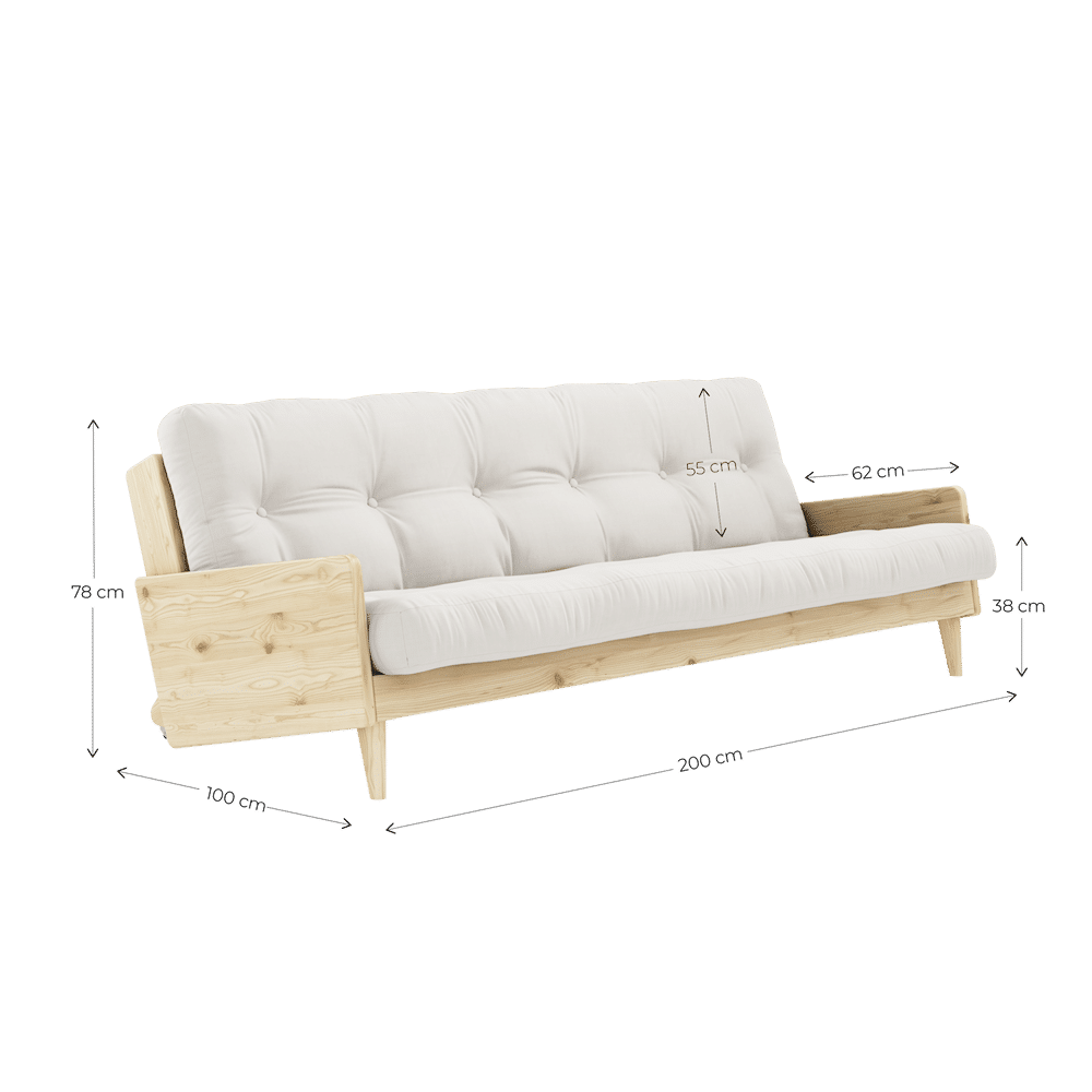 Karup Design INDIE CLAIR LAQUÉ W. MATELAS MIXTE 5 COUCHES CHARBON