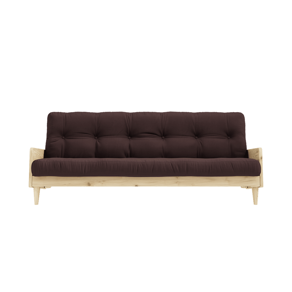 INDIE CLAIR LAQUE W. MATELAS MIXTE 5 COUCHES BRUN