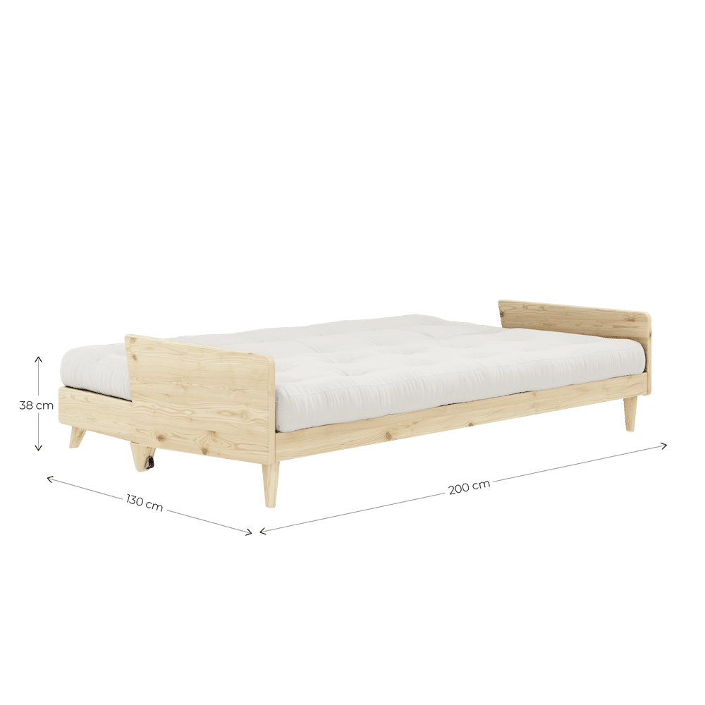 INDIE CLAIR LAQUE W. MATELAS MIXTE 5 COUCHES BRUN