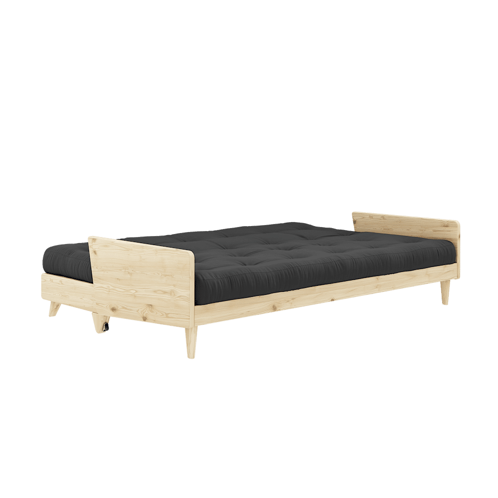 Karup Design INDIE CLAIR LAQUÉ W. MATELAS MIXTE 5 COUCHES GRIS FONCÉ