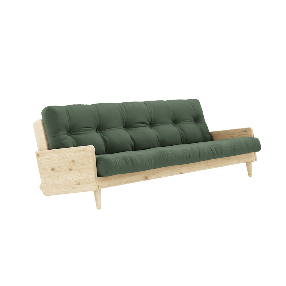 Karup Design INDIE CLAIR LAQUÉ W. MATELAS MIXTE 5 COUCHES VERT OLIVE