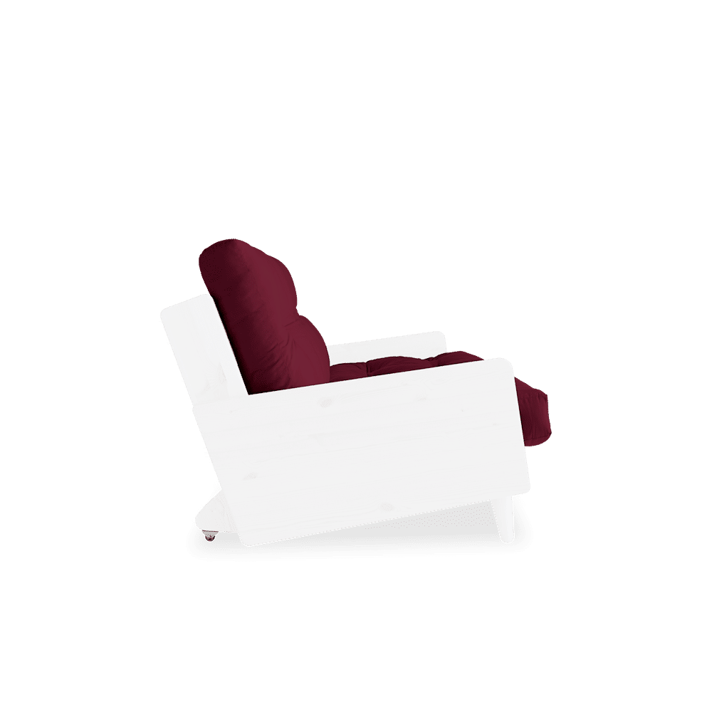 Karup Design INDIE BLANC LAQUÉ W. MATELAS MIXTE 5 COUCHES BORDEAUX