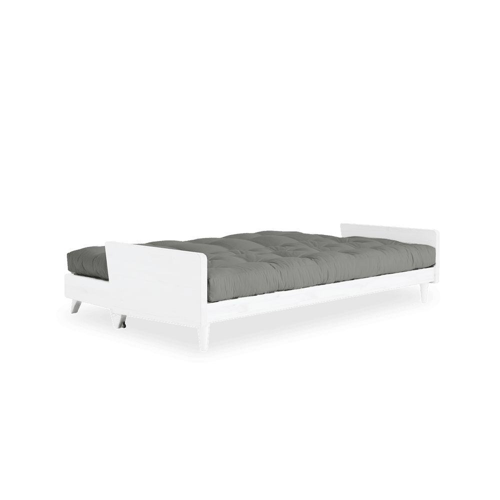 Karup Design INDIE BLANC LAQUÉ W. MATELAS MIXTE 5 COUCHES GRIS