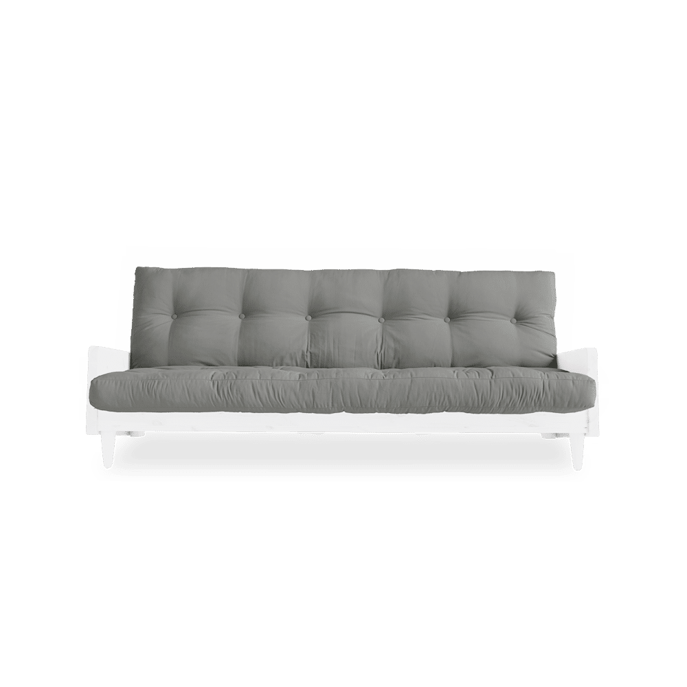 Karup Design INDIE BLANC LAQUÉ W. MATELAS MIXTE 5 COUCHES GRIS