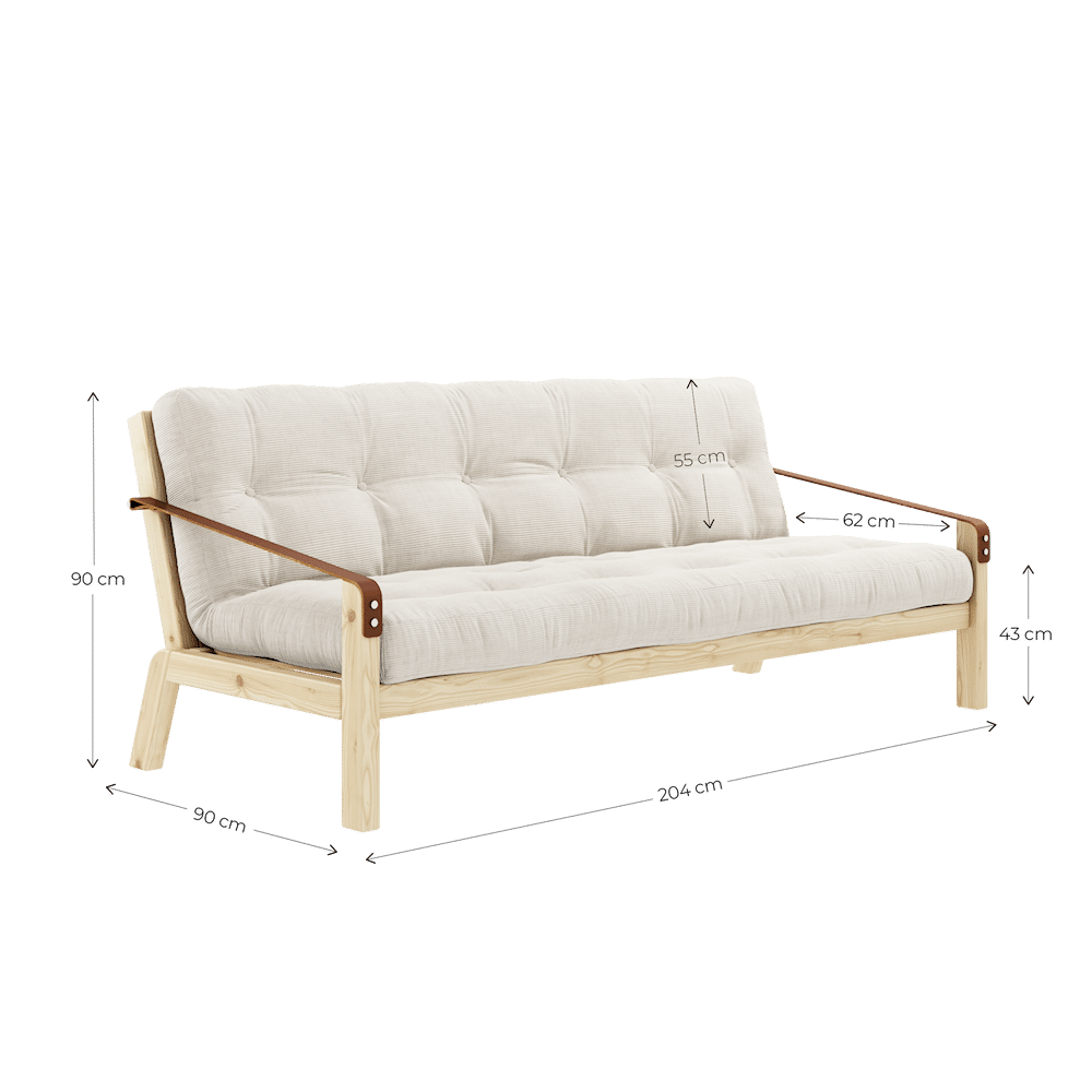 Karup Design POÉSIE CLAIR LAQUÉ W. MATELAS MIXTE 5 COUCHES IVOIRE