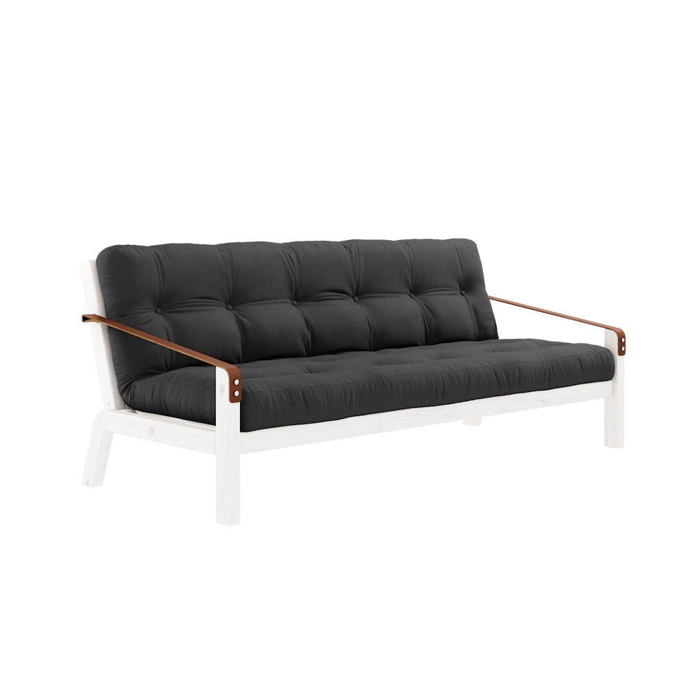 Karup Design POÉSIE LAQUÉE BLANC W. MATELAS MIXTE 5 COUCHES GRIS FONCÉ