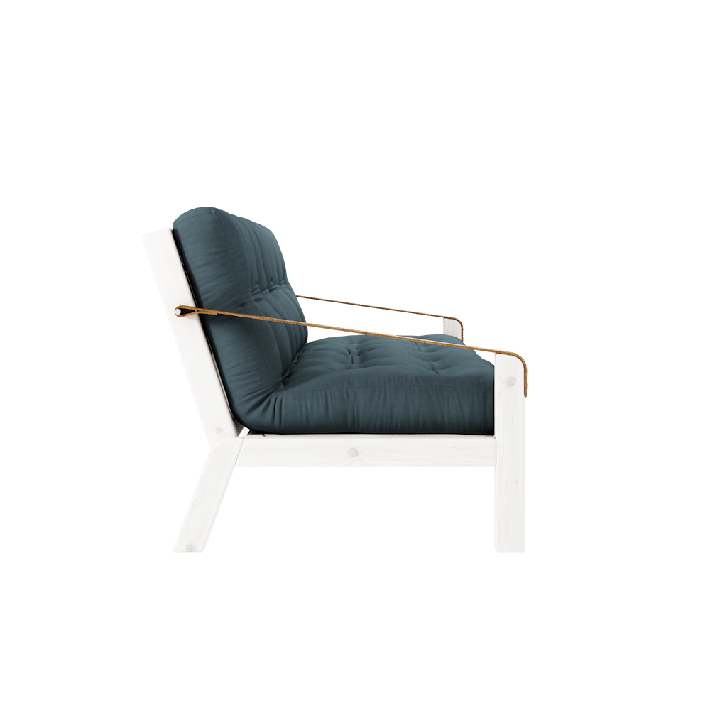 Karup Design POÉSIE LAQUÉE BLANC W. MATELAS MIXTE 5 COUCHES BLEU Pétrole