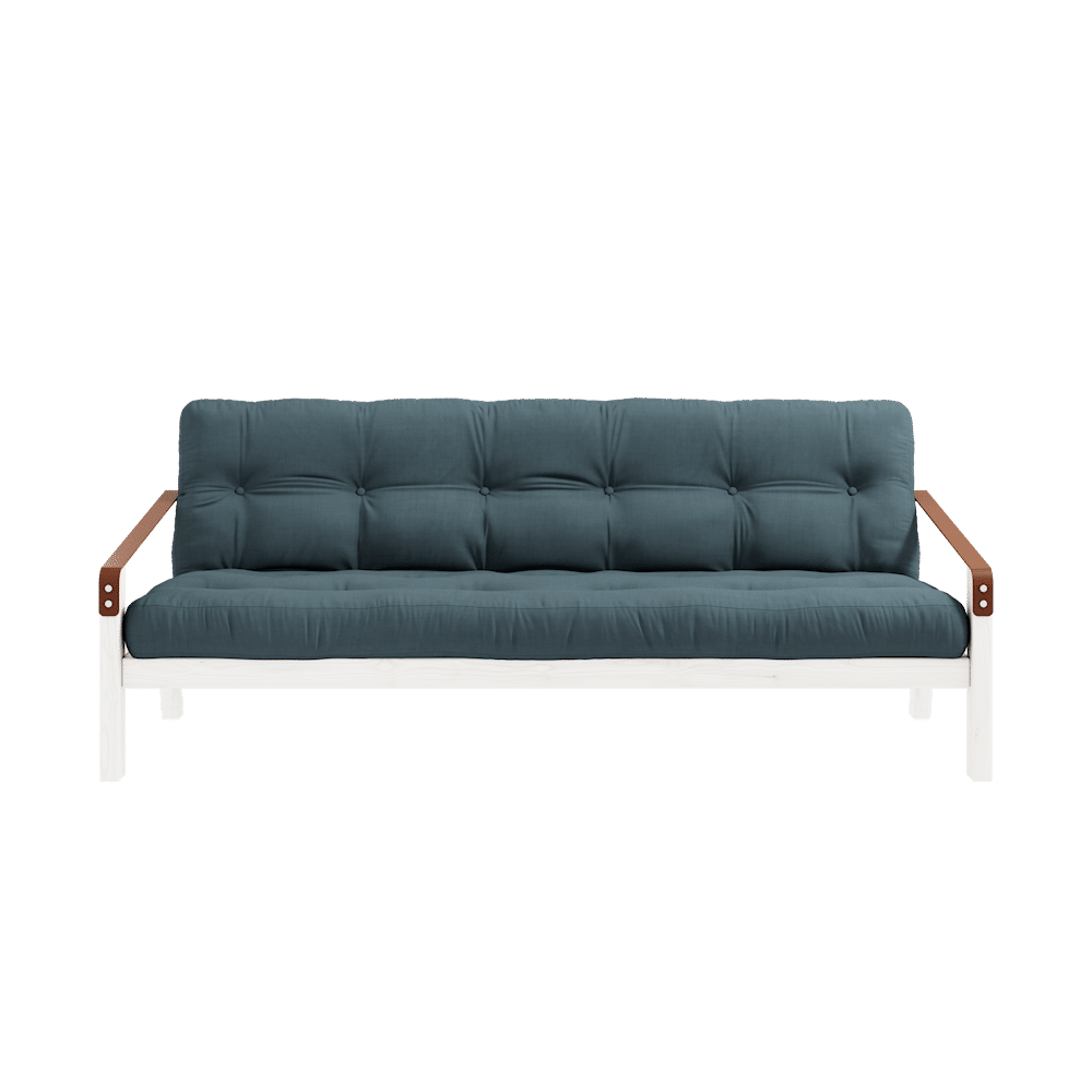 Karup Design POÉSIE LAQUÉE BLANC W. MATELAS MIXTE 5 COUCHES BLEU Pétrole