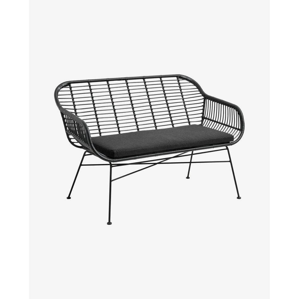 Nordal A/S Banc de jardin avec coussin, Noir